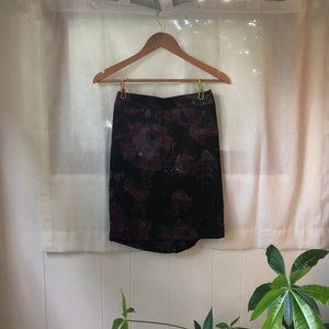 Floral Purple Pencil Skirt